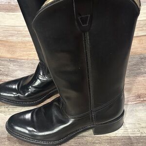 Men’s Vintage Black Westex Leather Cowboy Boots Size 9